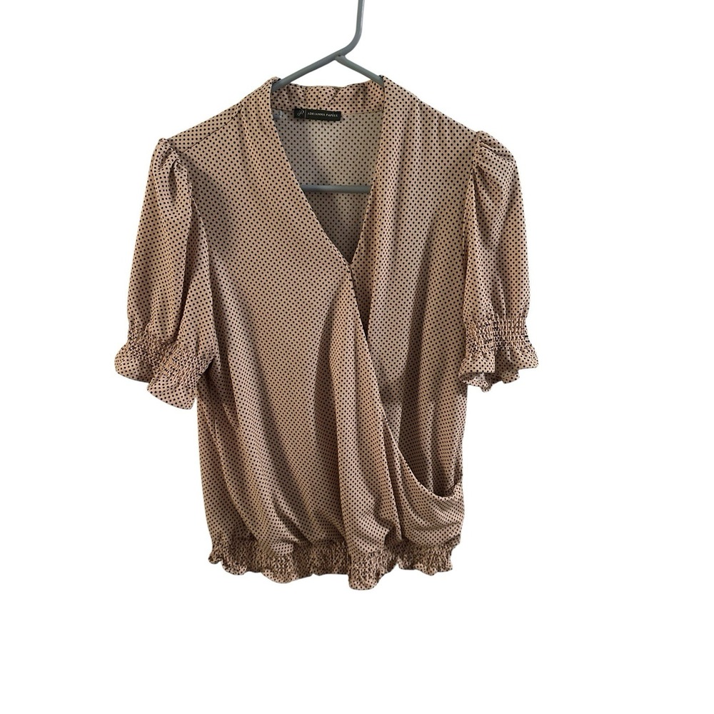 Adrianna Papell Size Medium Pink Short Sleeve‎ Blouse Dressy